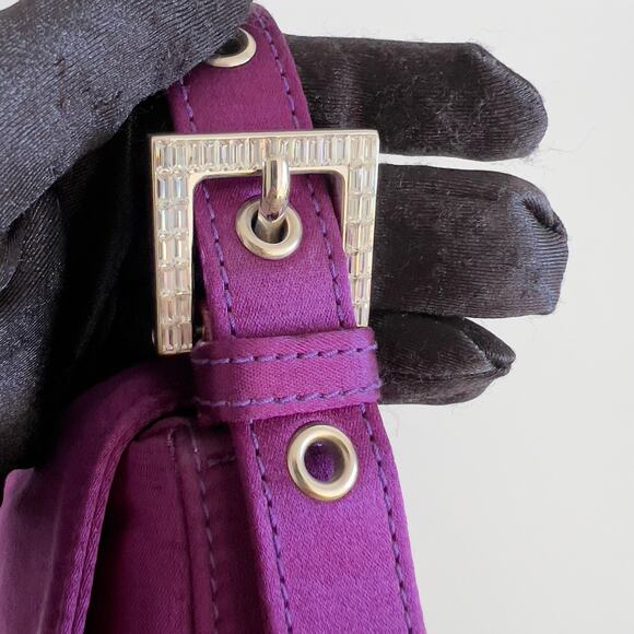 Vintage Fendi Purple Satin Baguette - Picture 8 of 9